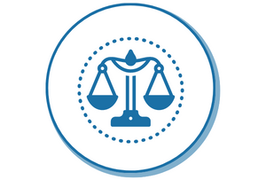 Ícone de balança simbolizando justiça 
